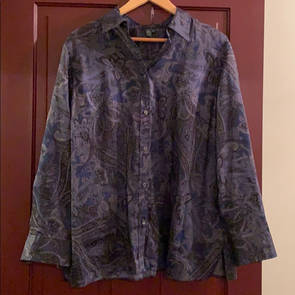 Ralph Lauren Dark blue black paisley blouse